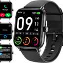 Smart Watches for Men (Android & iPhones), 1.85" HD Alexa Built-in Smart Wacth With Heart Rate Monitor, Sleep/Step Tracker, 120+ Sport Modes Fitness Tracker Watch for Women, IP68 Waterproof Watch (Black)