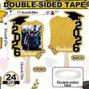 Gilprop 24 Pcs Graduation Cutout Face Fans with Handle Double Sided Personalized Grad Party Supplies Class of 2026 Grad Photo Props Blank DIY Photo Frame Graduation Party Souvenirs
