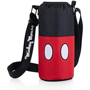 PICNIC TIME Disney Mickey Mouse Shorts Shorts Bottle Cooler, Water Bottle Holder, Insulated Water Bottle Cooler Bag, (Black with Red Pattern)