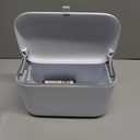 SUBEKYU Mini Trash Can with Lid,Small Desk Trash Can,Countertop Mini Garbage Cans,Tiny Waste Basket,White,with 3 roll Bags