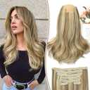 KooKaStyle Clip in Hair Extensions Thick Long Straight Upgrade Soft Lace Weft Lightweight 7PCS Layered Hair Extensions Dirty Blonde Mixed Bleach Blonde 14Inch for Women