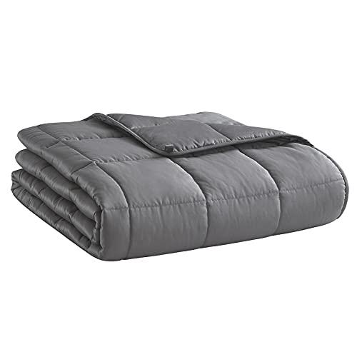 Weighted Blanket Queen Size (Dark Grey, 60''x80'' | 25 lbs) Cooling Breathable Heavy Blanket with Glass Beads for Adults