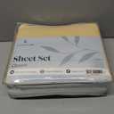 LuxClub 6 PC Queen Sheet Set, Sheets Queen Size, Deep Pockets 18" Eco Friendly Wrinkle Free Cooling Sheets Machine Washable Hotel Bedding Silky Soft - Yellow Queen