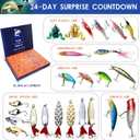 Fishing Advent Calendar 2025 for Men, Adult Anglers, Teen Boys - 24 Days Christmas Countdown Calendar with Fishing Lures Set | Unique Xmas Gifts for Dad, Boyfriend, Fishermen