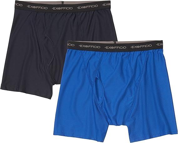 ExOfficio Men's Give-N-Go 2.0 Boxer Brief 2 Pack - Breathable Durable Easy Care Travel Underwear, L
