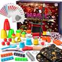 Magic Kit for Kids 6-8-10-12, 130 Magic Tricks Set for Kids with Magician Costume and Magic Wand, Board Game Christmas Birthday Gifts Toys Magic Set for Ages 6 7 8 9 10 11 12 Years Old Boys Girls