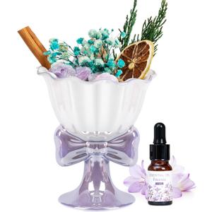 2 x Essential Oil Diffuser Set, Natural Crystal Stone, Freesia Aromatherapy Diffuser, Home Fragrance, Reed Diffuser, for Bedroom, Bathroom, Shelf Decor