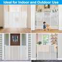 42 Inch Extra Tall Retractable Baby Gates with Reinforced Strips 55 Inch Wide Outdoor Retractable Dog Gate No Sag Extra Tall Baby Gate for Doorway Anti-Scratch Mesh Gates for Kids or Pets, White