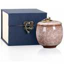 Small Urns for Human Ashes,Ceramic Memorial Mini Ashes Urns,Hold 5.5 Cubic Inches of Ashe,for Human Or Pet,Beautiful Mini Sharing Funeral Urn with Exquisite Box (White)