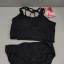 Kanu Surf Girls' Waverly UPF 50 Beach Sport Criss-Cross Tankini 2-Piece Swimsuit (16, Drop Needle Solid Black)