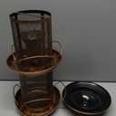 Bird Feeder for Outdoors, Double Layered Circular Tower Birdfeeder, Metal Bird Feeders with Cover Fixing Buckle for Outside Hanging, 4Lbs Capacity