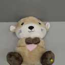 BRICHOEE Breathing Stuffed Animal, Soothing Otter Stuffed Animal with Breathing Motion, Calming Sound and Light for Baby Sleep Companion Portable Plush Toy Gifts for Kids Adults Newborns