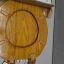 Elongated Toilet Seat Molded Wood Toilet Seat with Zinc Alloy Hinges, Easy to Install also Easy to Clean, Anti-pinch Wooden Toilet Seat by Angol Shiold (Elongated, Brownish Yellow)