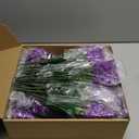 Zeyune 56 Bundles Artificial Flowers for Outdoor Decoration Plastic No Fade UV Resistant Fake Flower Faux Plants for Wedding Spring Patio Garden Porch Box Decor(Purple,Bright)