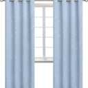 BGment Star Room Darkening Curtains for Kids Bedroom - Grommet Thermal Insulated Silver Star Print Kids Curtains for Living Room, Set of 2 Panels, Baby Blue, 52 x 84 Inch
