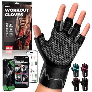 MhIL Workout Gloves for Men – Comfortable Gym Gloves for Men with Enhanced Grip for Safety and Hand Protection – Weight Lifting Protection with Wrist Wraps Support for Performance Boost and Style