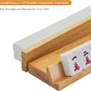 4PCS Wooden Mahjong Racks with Magnetic Pushers, 17.4 in Natural Wood American Mahjong Tile Rack Set, Modern Table Game Accessories for Mahjong TilesNatural,17.5