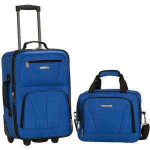 Rockland Fashion Softside Upright Luggage Set,Expandable, Blue, 2-Piece (14/19)