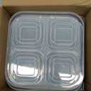 4 Pack Snack Containers, 4 Compartments Bento Snack Box, Reusable Meal Prep Lunch Containers for Kids Adults, Divided Food Storage Containers for School Work Travel