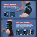 Fit Geno Ankle Brace for Sprained Ankles - Adjustable Breathable Support with Quick-Release Straps for Pain Relief and Swelling Reduction for Men and Women (Left M/L, Ankle size 9''-9.8'')