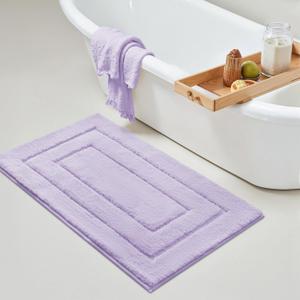 GRANNY SAYS Bathroom Rugs Non Slip, 24" x 36", Bath Rugs for Bathroom Washable, Bath Mats for Floor, Microfiber Bath Mat for Tub, Absorbent Bath Rugs for Shower Room, Lavender