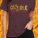 Thanksgiving Shirt for Women Funny Turkey T-Shirt Cute Colorful Turkey Tee Tops Casual Fall Shirts (Red, M)