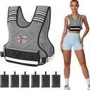 VBSD Adjustable Weighted Vest for Women Men 4-10LB Vest with 6 Ironsand Weights Body Weight Vest with Reflective Strip for Running Walking Strength Training Workouts Grey