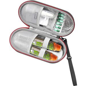 2 x RLSOCO EpiPen Carrying Case for Kids & Adult: EpiPen Trainer/Insulin Pen/JEXT Pen x2, Auvi-Q, Anti-Histamine, Allergy Medicine Essentials, Inhaler Asthma Relief Travel Organizer - Black (Case Only