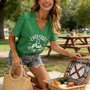 Women's St Patrick's Day Shirt Lucky Shamrock Pub Tee Soft Short Sleeve Irish Tops (Medium, Green)