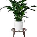 6 Pack 9.45 x 5.12 Inch Bronze Metal Plant Stands for Flower Pots, Retro Style Heavy Duty Potted Holder, Indoor Outdoor Metal Rustproof Iron Garden Container Round Support Rack for Planter