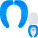 Rossesay Gel Toilet Seat Cushion Washable Toilet Seat Padded Riser Cushion Portable Adhesive Cover for Pain Relief Comfort for Elderly Handicapped Seniors(Blue)