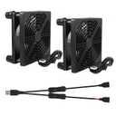 120mm Computer Fan 12V Cooling Case for Router Computer Case Receiver DVR Xbox TV Box, 120 x 25mm (2 x 120mm USB Fan)