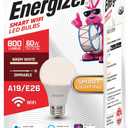 XTREME Energizer Smart Wi-Fi LED Light Bulb, Warm White, 60W, 800 Lumens, Compatible with Alexa, Google Assistant and Siri, Control from Anywhere with App, Custom Schedules, 2-Pack