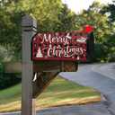 Christmas Mailbox Covers Buffalo Plaid Santa Letter Box Cove Magnetic Waterproof Mail Wraps for Outdoor Yard Garden Oversized Winter Mailbox Decor-25.5"x21"