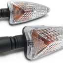 2Pcs Motorcycle Turn Signal Light Front Or Rear Indicator Compatible With Triumph Tiger 800/XC Tiger 1050 Daytona 675/R 2009-2018 (Long handle and Clear)
