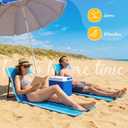 Vicenpal Foldable Beach Lounge Chairs Portable Lightweight Beach Mat Lounger Chairs with Back Support Pool Seat for Sunbathing Sand Tanning Outdoor Poolside Camping Picnic Lawn(Blue,2 Pack)