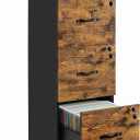 VASAGLE 3-Drawer Vertical File Cabinet, Filing Cabinet for Home Office, Printer Stand, with 3 Lockable Drawers, Adjustable Hanging Rail, for A4 and Letter-Size Files, Rustic Brown and Black UOFC055B01