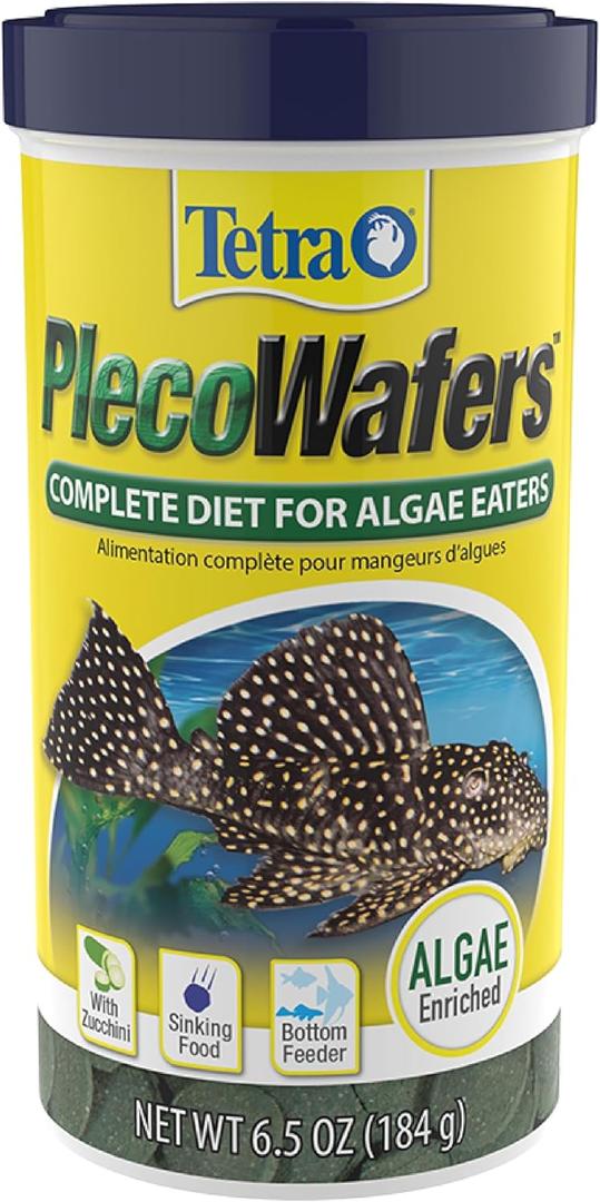 Tetra PlecoWafers Fish Food for Algae-Eaters, 6.5 oz (EXP 03/02/29)