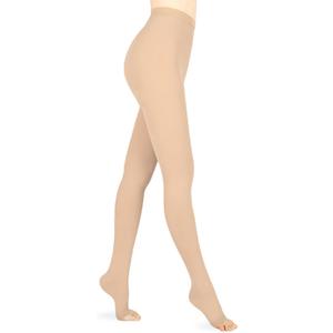 15-20 mmHg Compression Pantyhose for Women, Medical Compression Stockings, Open Toe Compression Leggings,Waist High Compression Tights for Edema, Varicose Veins, Swelling, Pregnant,Nurses, Athletes (Beige, Large)