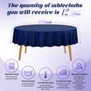 Teruntrue 12 Packs Navy Blue Round Tablecloths 120 inch Round Table Cloth, Washable Polyester Fabric for Wedding Parties Banquet Holiday Dinner Table Decorative, Navy Blue