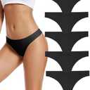voenxe Seamless Women Underwear Thongs,No Show Ladies Thong,No Line Workout Breathable Comfortable Panties,Soft Undies,5-Pack, XL