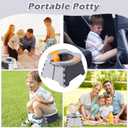 Portable Foldable Travel Potty for Toddlers, Kids Toilet Seat for Car, Camping, Indoor Outdoor - Splash-Proof Design, Easy Clean Training Seat with 30 Disposable Waste Bags (Gray) by Yszawmx