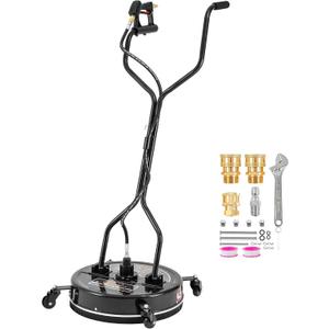FIXFANS 20" Pressure Washer Surface Cleaner with 4 Wheels & Dual Handle, Power Washer Surface Cleaner Attachment Built in Filter, Pressure Washer Accessory for Cleaning Driveways and Patios, 4500 PSI