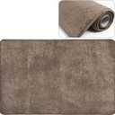 PURE ERA Carpet Stair Tread Landing Mat Ultra Plush Shag Soft Non Slip Skid Resistant Tape Free Indoor Doormat Area Rug Floor Mat Bathroom Mat Washable Reusable Brown 2' X 3'