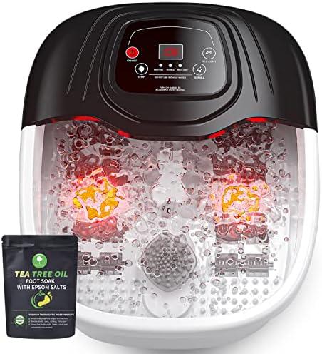 RIGHTMELL Foot Spa Bath Massager with Heat, Epsom Salt,Bubbles, Vibration and Red Light, Tub for Stress Relief,Foot Soaker, Christmas Gifts Birthday Gifts for Mom Dad Women Men Her Him