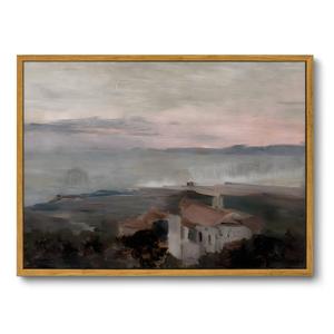 OIQArtOIQ Vintage Landscape Canvas Wall Art Framed Natural Scenery Painting Artwork Prints France Country Wilderness Farmhouse Decor Pictures Kitchen Bedroom Living Room Bathroom, Size 24"/36"
