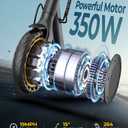 Electric Scooter with 8.5" Solid Tire, 350W Powerful Motor & 19MPH Top Speed, 16 Miles Long Range, Folding E Scooter with Dual Braking for Teens and Adults