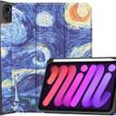 for Apple iPad mini 6/7 8.3" 2021 2024 A2567 A2568 A2993 A2995 A2996 Smart Cover,Ultra Folio Stand Lightweight with Stylus Holder Leather Case for iPad mini 6th 7th Gen (TPU-Starry Sky)
