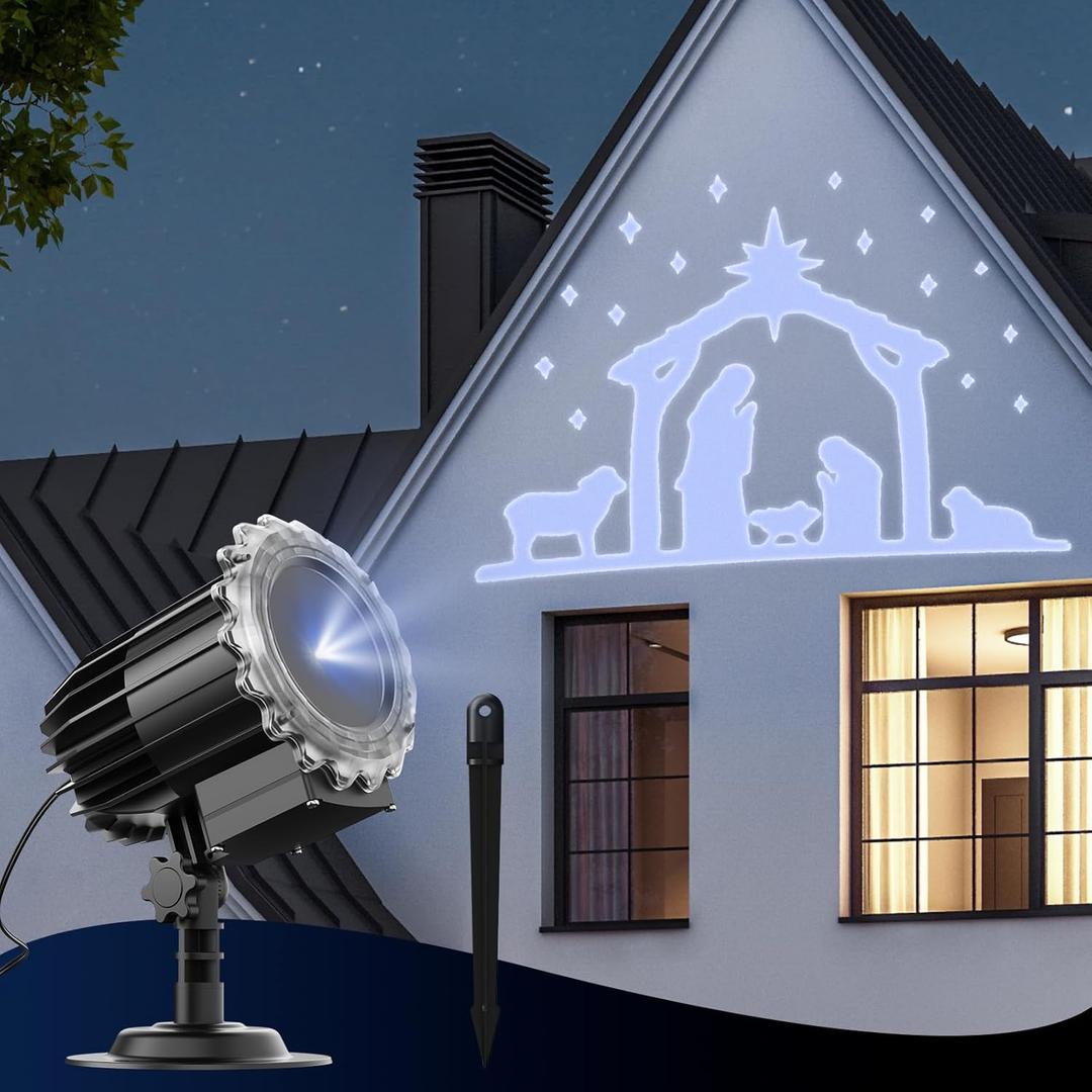 Brightown Christmas Nativity Scene Projector, Nativity LED Projector Lights Outdoor with Timer Remote, Christmas Waterproof Holy Projector for Outside Indoor Xmas Party Garden Yard Home Decoration
