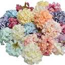 Teensery 18 Pcs Artificial Hydrangea Flower Heads Bulk Silk Flower for Wedding Decoration Home Decor Party Supplies DIY Crafts, 1.8" (Mixed Color)